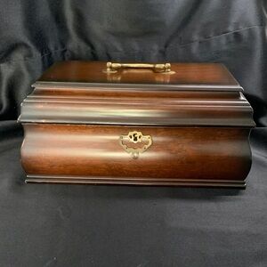 Vintage The Bombay Company Elegant  Mahogany Solid Wood (12") Jewelry Box